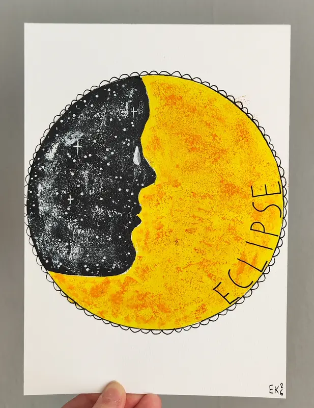 Akrylmålning Eclipse av Eli Karmbäck