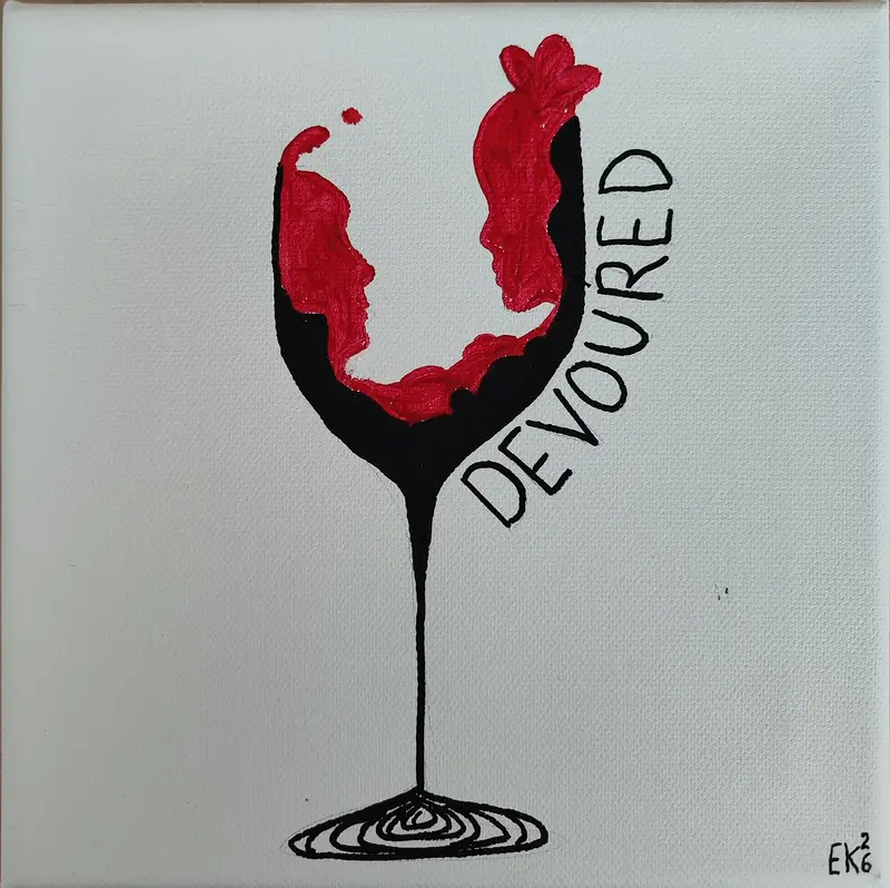 Akrylmålning Devoured av Eli Karmbäck