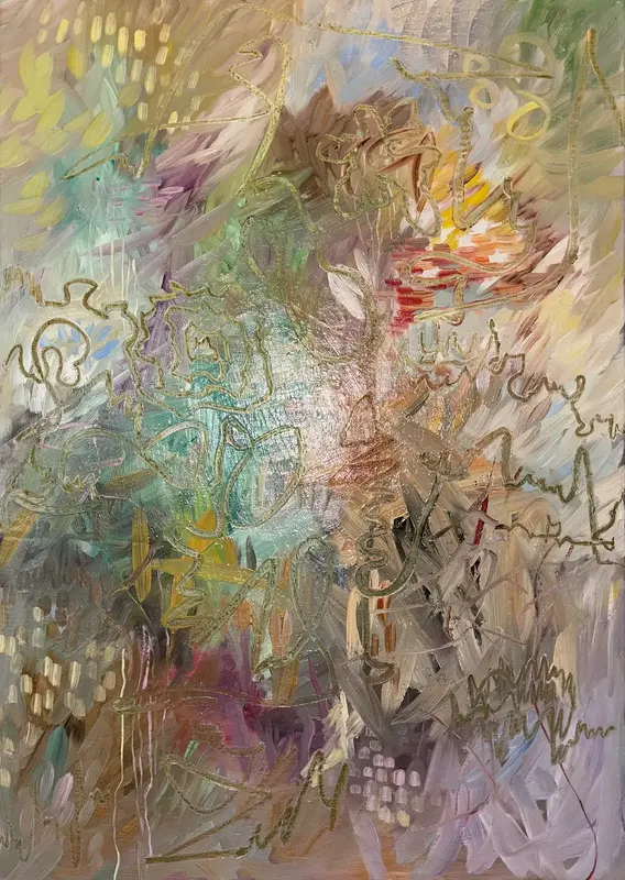 Oljemålning Som en början av MALIN Ridderfors