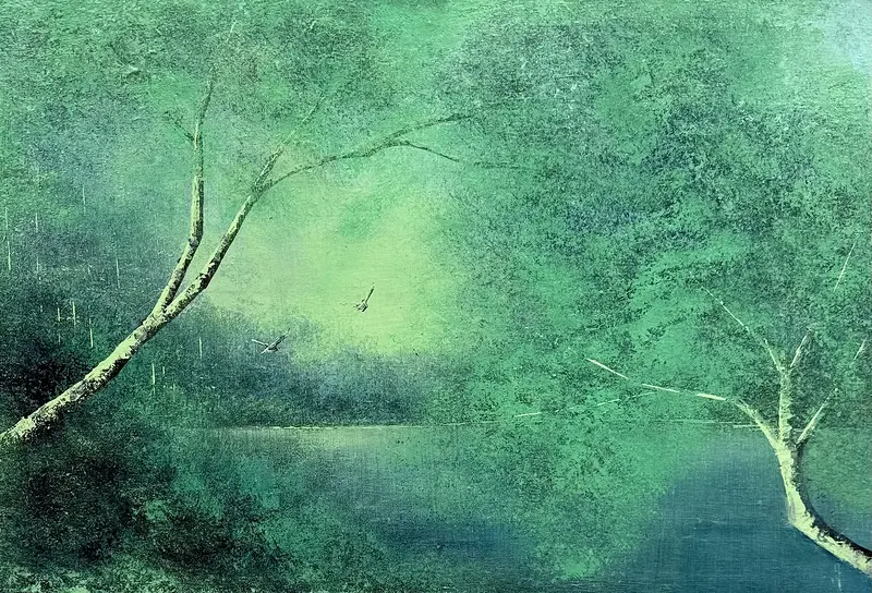 Akrylmålning Grön harmoni av Stefan Ståhl