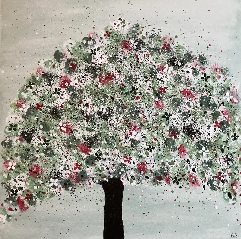 Akrylmålning Lyckans rötter av Elle F