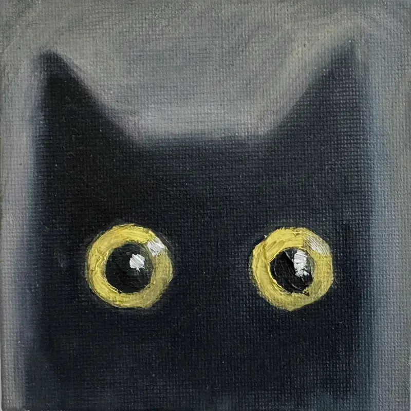 Oljemålning Katten i dimman av Ekaterina Dutkevich