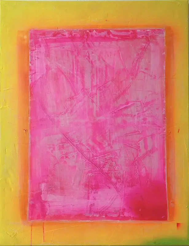 Akrylmålning Rosa sol av Peter Lundberg