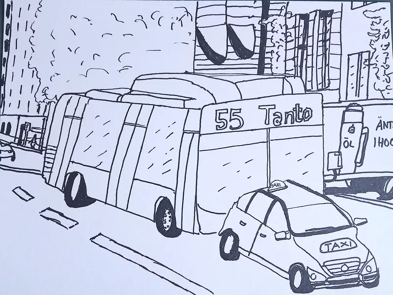 Buss 55 Tanto Honsgatan av Lasse Algemo