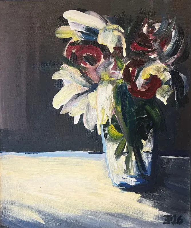 Akrylmålning Light in dark av Elisa Pålsson