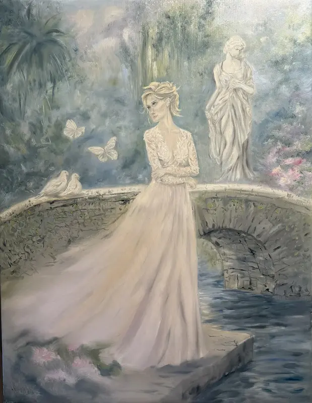 Oljemålning Eden Bridge av Katarina Blomberg