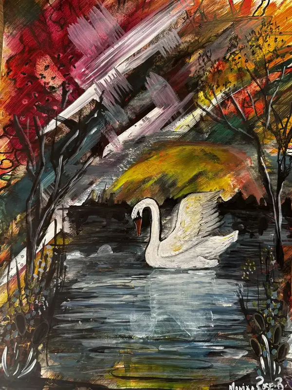 Akvarell VIBRANT SILENCE av Monica Rose Bergström (Monixx)