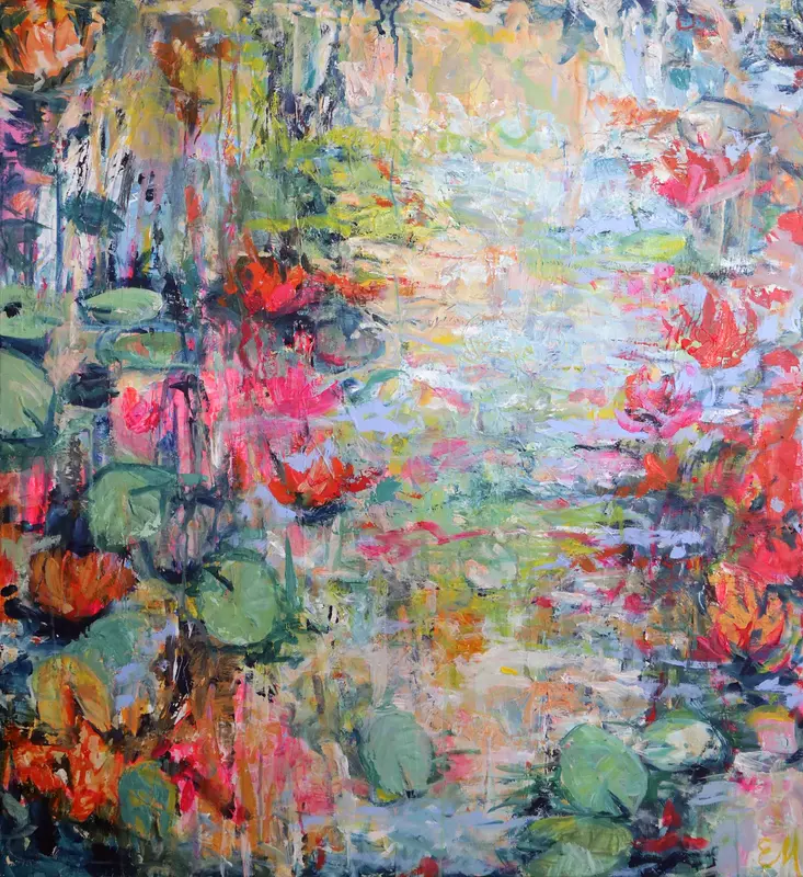 Akrylmålning Dream Lillies av Emma Malm