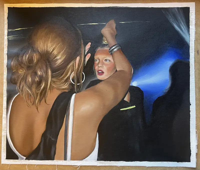 Oljemålning Fest av Wilma Rassmuson