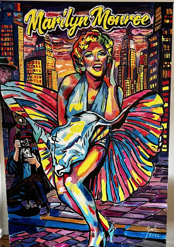 Akrylmålning Marilyn av Jonas Kihlman
