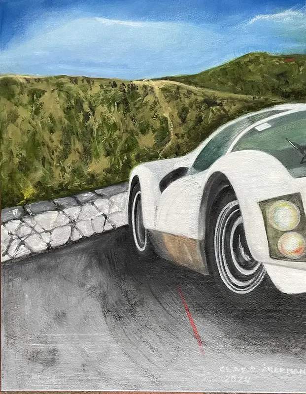 Oljemålning Porsche 908 av Claes Åkerman