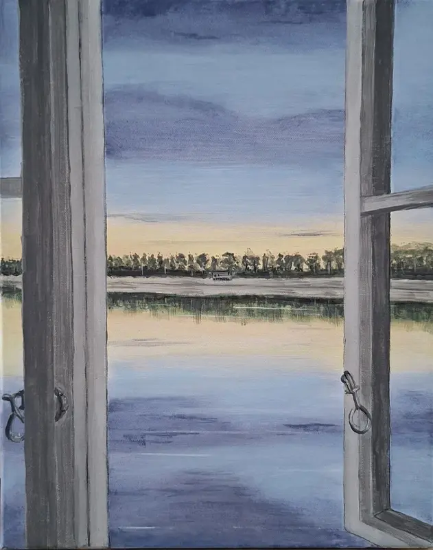 Akrylmålning A room with a view av Annmarie Ramnitz