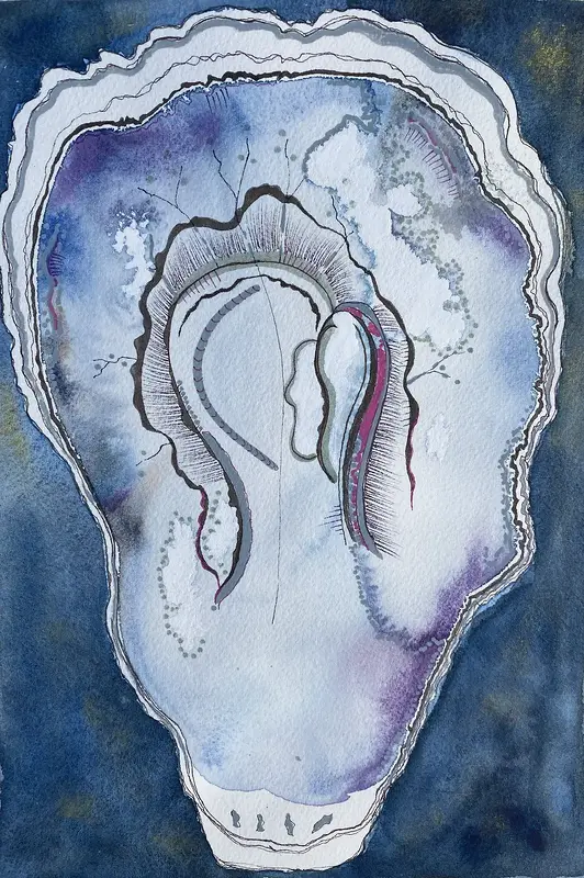 Akvarell Oyster No. 1 av Anna Lundin