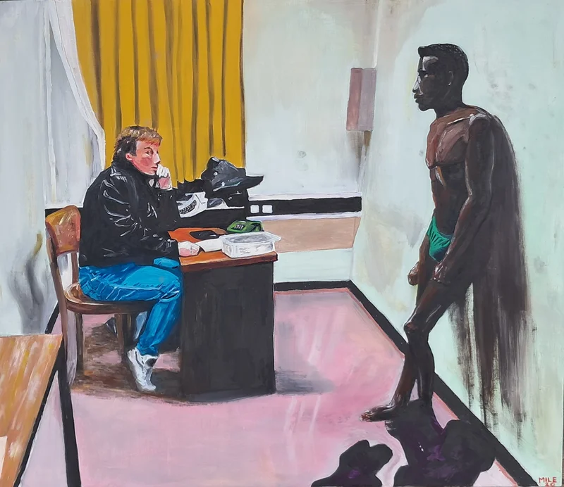 Oljemålning Black Angel av Michael Grüllich