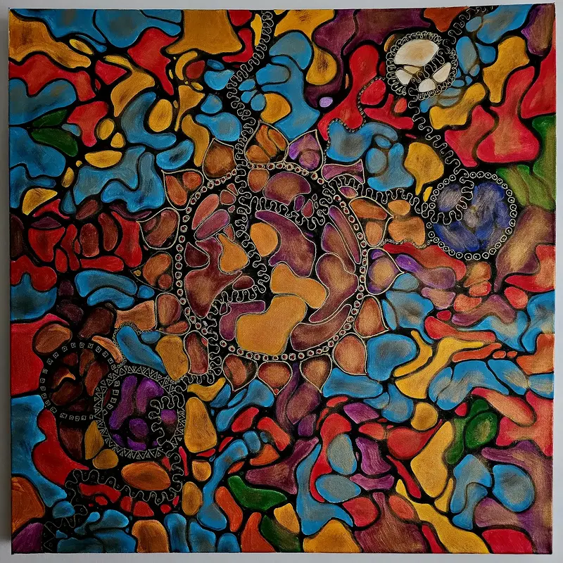Akrylmålning Mother av Lousine Grigorian