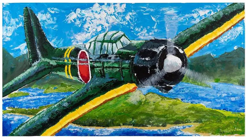Akrylmålning Triptyk: Flygfän. Del 1. av Emma Lundin