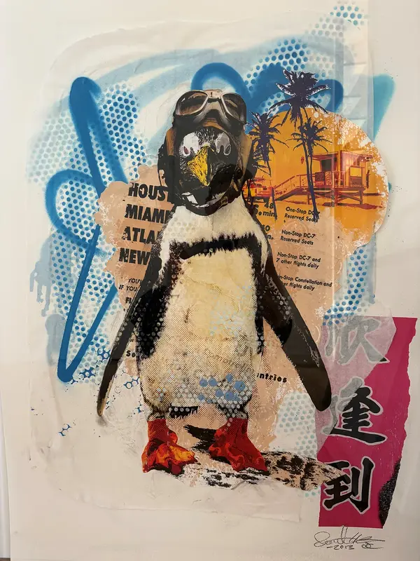 Akvarell Robert Hilmersson – “Pingvin”, mixed media, 60 x 80 cm av ANN KRISTIN SANDER