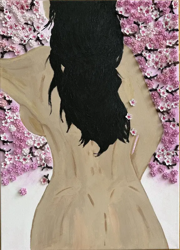 Akrylmålning Cherry blossom beauty av Janni Nilsson