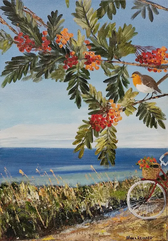 Akrylmålning En stilla dag vid havet av Mona Reimer
