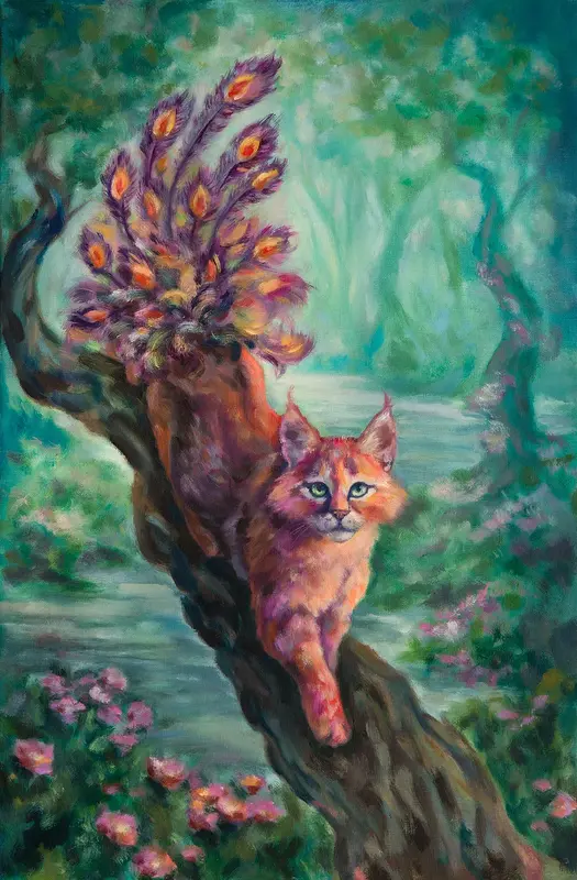 Oljemålning Spirit of the Forest Memories av Polina Urvantseva