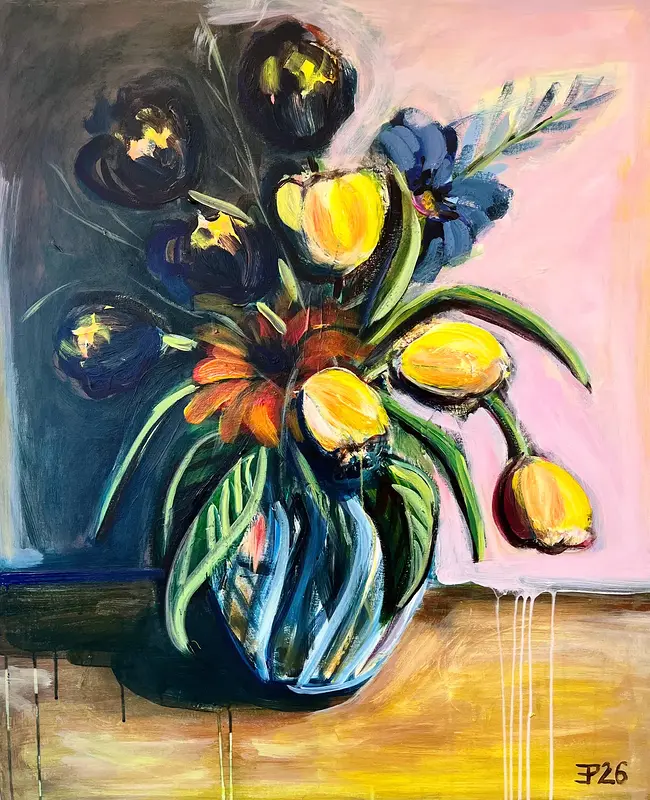 Akrylmålning Tulips av Elisa Pålsson