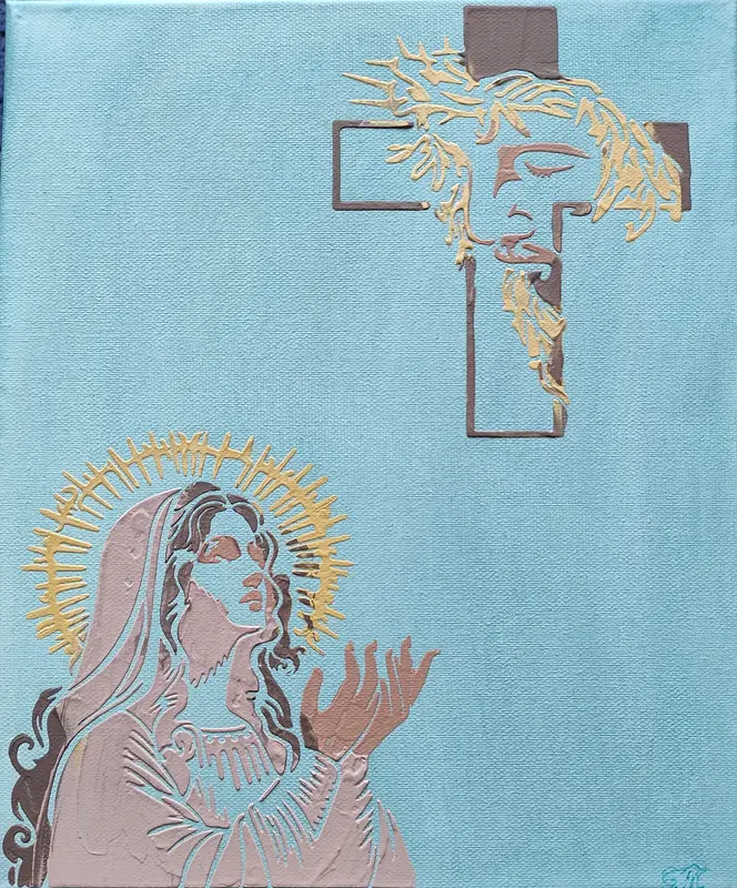 Akrylmålning Prayer av Biljana Teletina