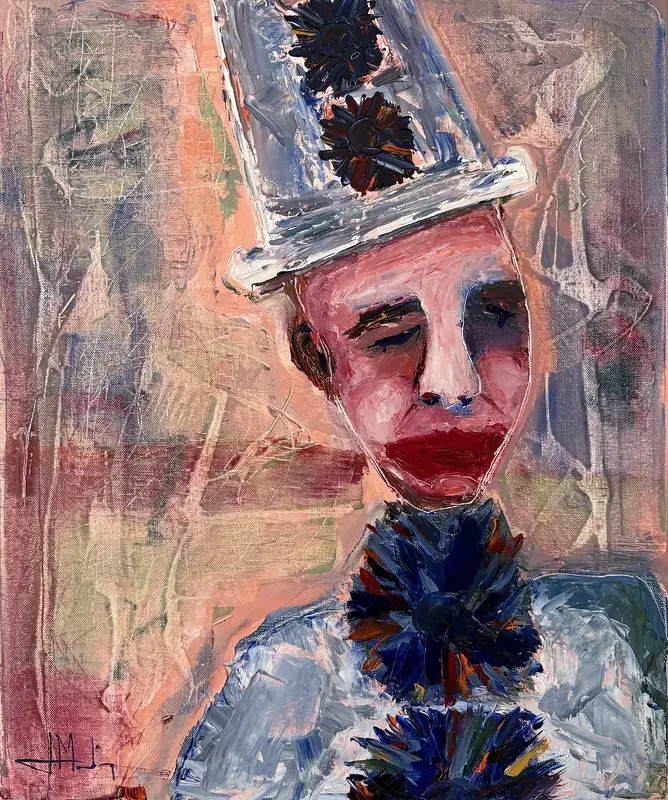 Oljemålning Pierrot 2 av Joao Medina