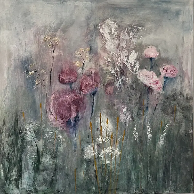 Akrylmålning Blomsteräng av Annika Rundblad