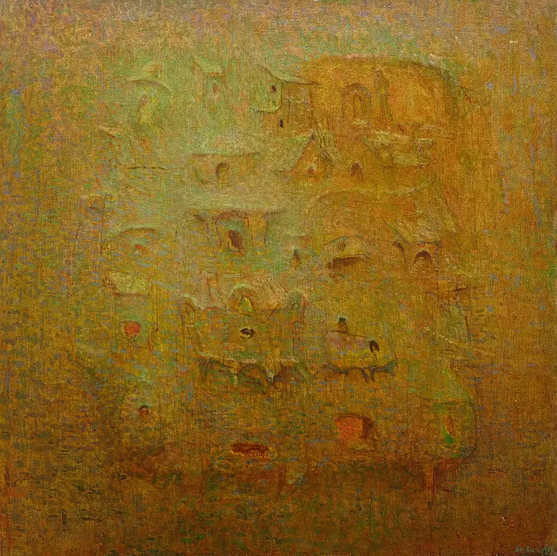 Oljemålning The Town I've Never Been To (1997) av Alexander Levich