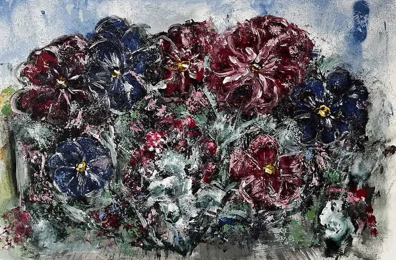 Akrylmålning Unspoken garden av Silvana Jankovic