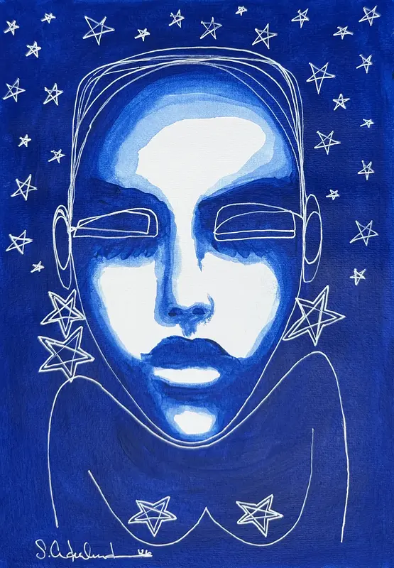 Akrylmålning In a sky full of stars av Susanne Cederlund