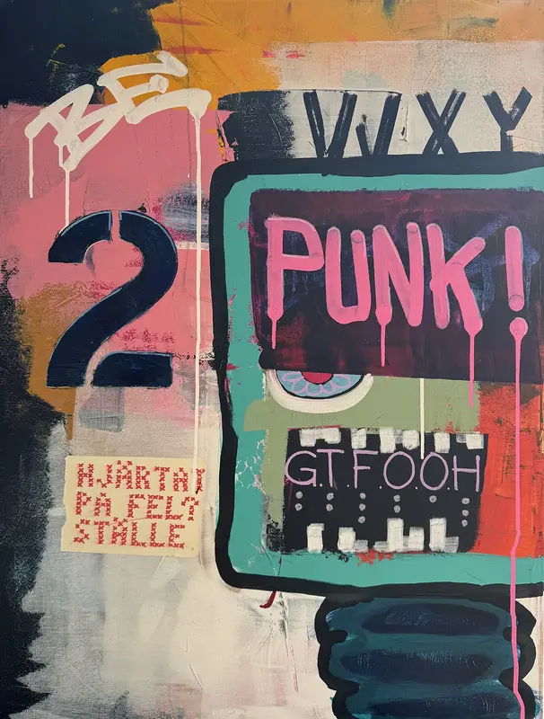 Akrylmålning Be Punk av Owe Emfestav