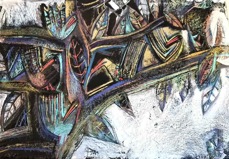Livets träd, höger sida (inramad) av Olga Brink Art