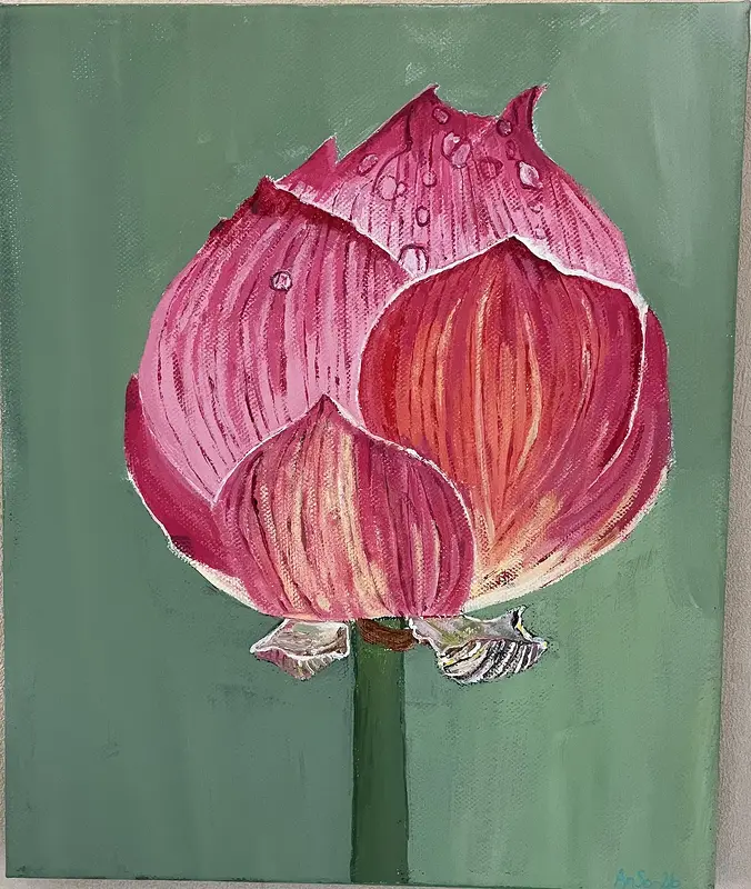 Akrylmålning Lotusblomma av Anne-sofie Lundgren