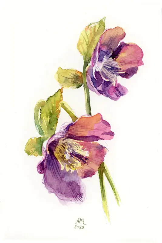 Akvarell Spring flowers av Anastasiia Mazeina
