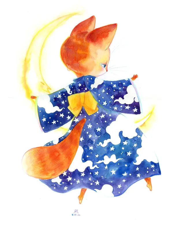 Akvarell Good night, little one av Anastasiia Mazeina