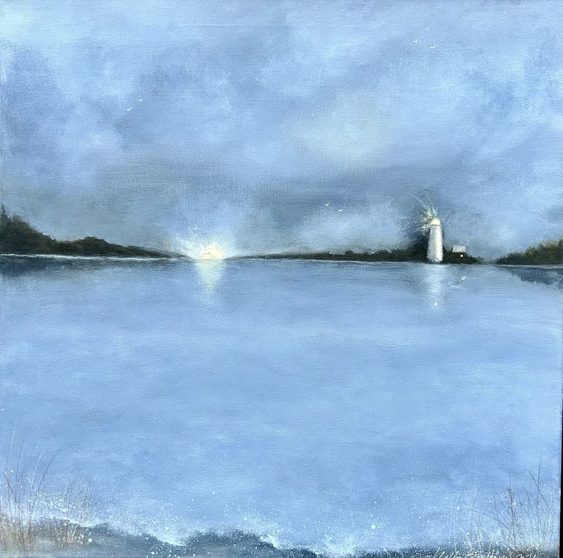 Akrylmålning Havet gungar mig till ro av Malin Ekström