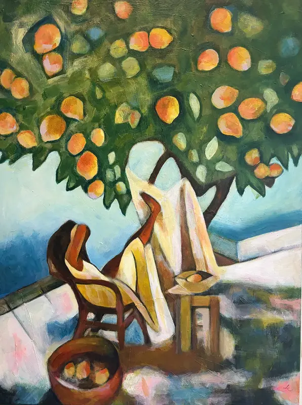Akrylmålning Lemon tree av Linda Eklund