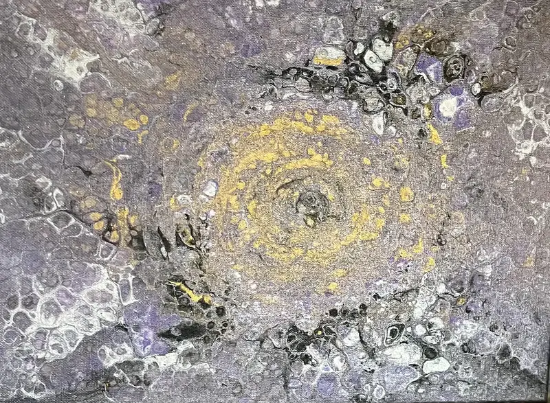 Akrylmålning Abstract Turtle av Amie Norrman Söderman