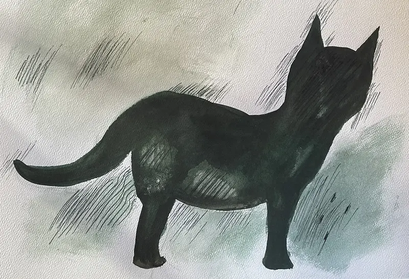 Akvarell Katt nr 2 av Gunilla Tuvin