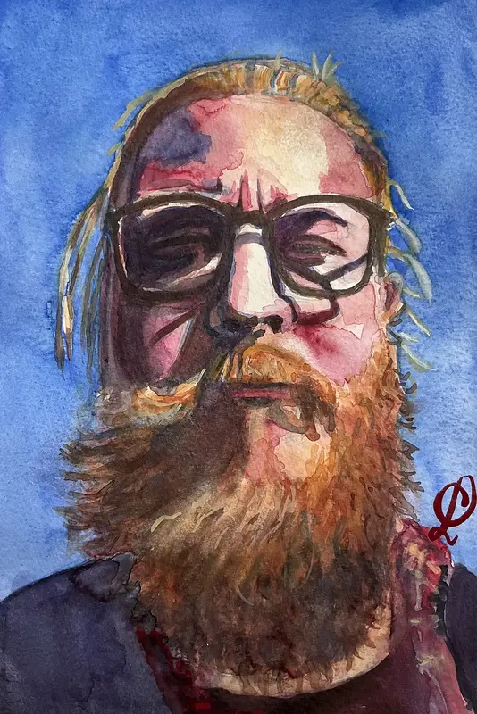 Akvarell Riddar rödskägg av Christina Lilith Art