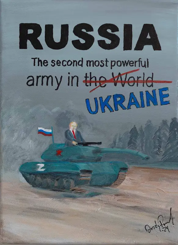 Akrylmålning The Second Most Powerful Army av Andy Renard