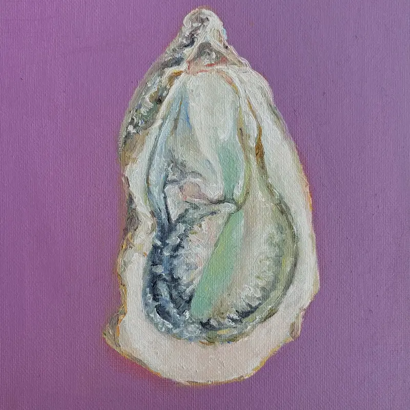 Oljemålning Pink Oyster av Anastasiya Kostyuk