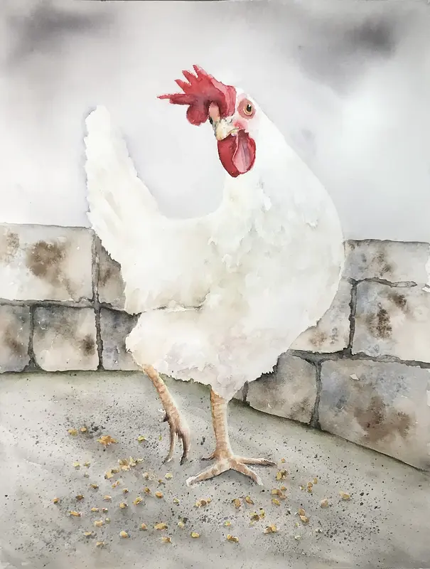 Akvarell På vakt av Margareta Snell