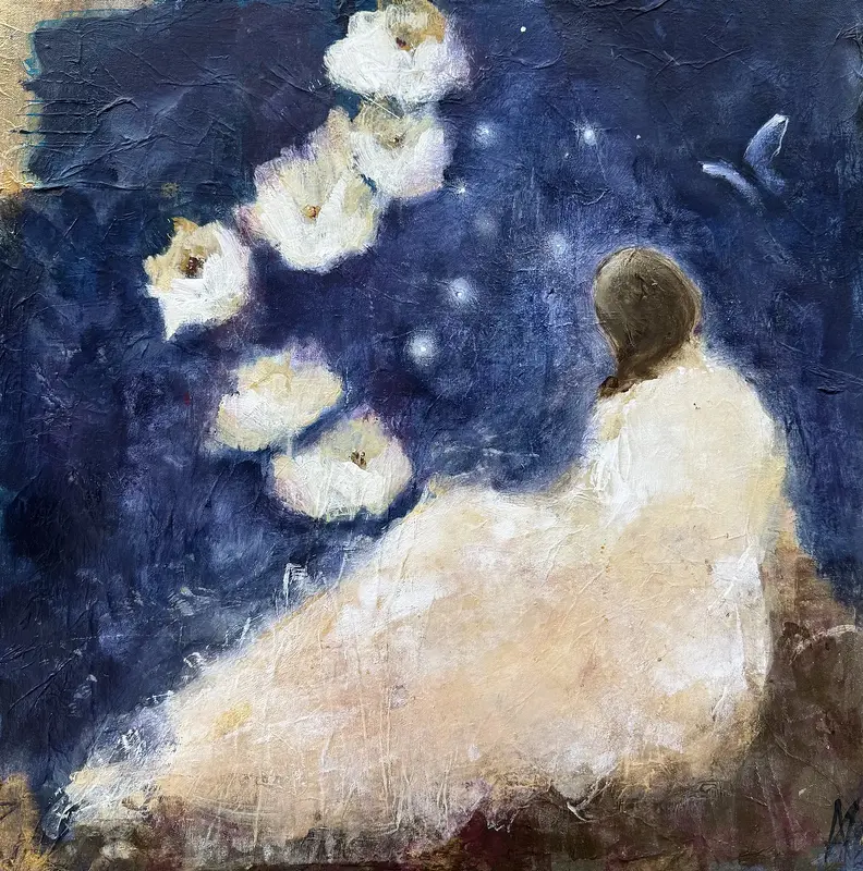 Akrylmålning A Peaceful moment av Annette MA Stocker
