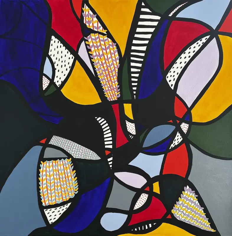 Akrylmålning Grow flowers in your black hole av Sharon Pulvino