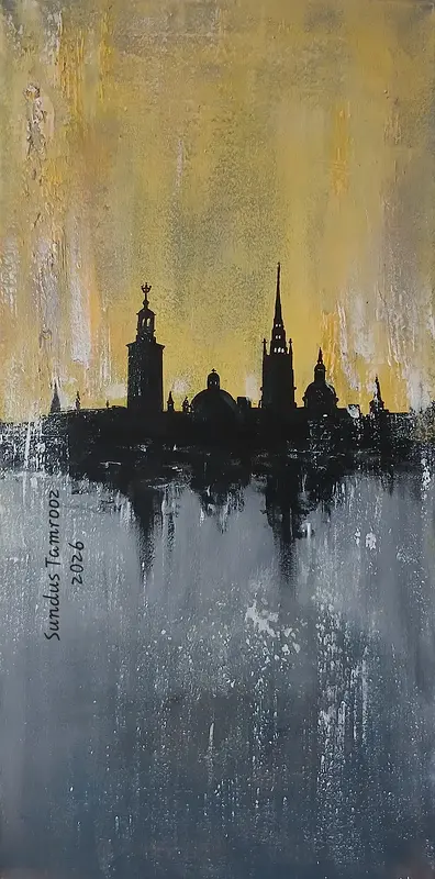 Akrylmålning Stockholm av Sundus Tamrooz