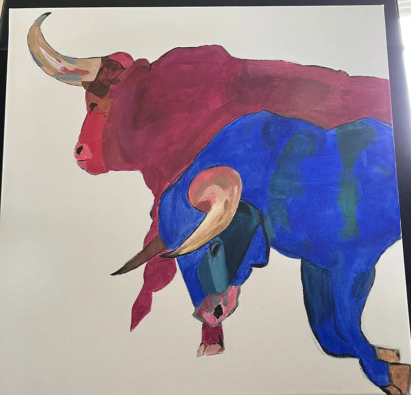 Akrylmålning Los Toros av Anne-sofie Lundgren