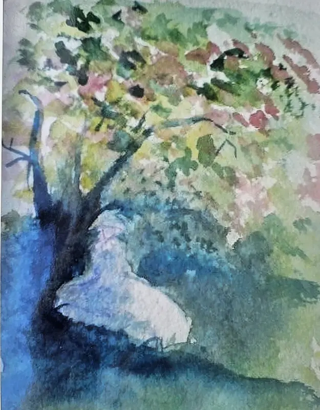 Siesta under träd/Nap under tree av Sonja Svensson