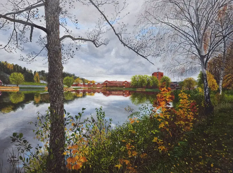 Oljemålning Höstpromenad av Helen Eidenberg